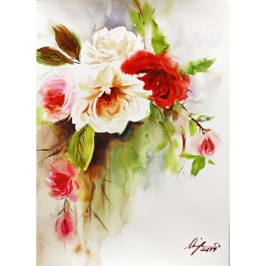 Shaima umer, 11 x 15 Inch, Water Color on Paper, Floral Painting, AC-SHA-010